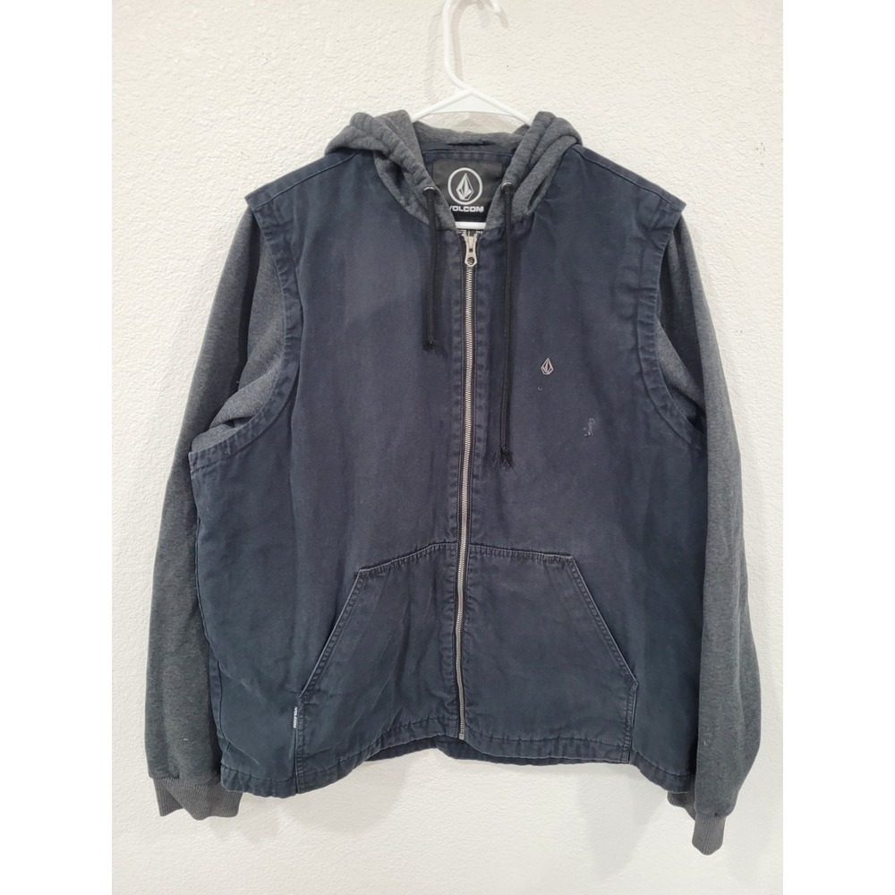 Volcom Men's Volblaster Jacket Black Size XL Gray‎ Arms Hooded #13